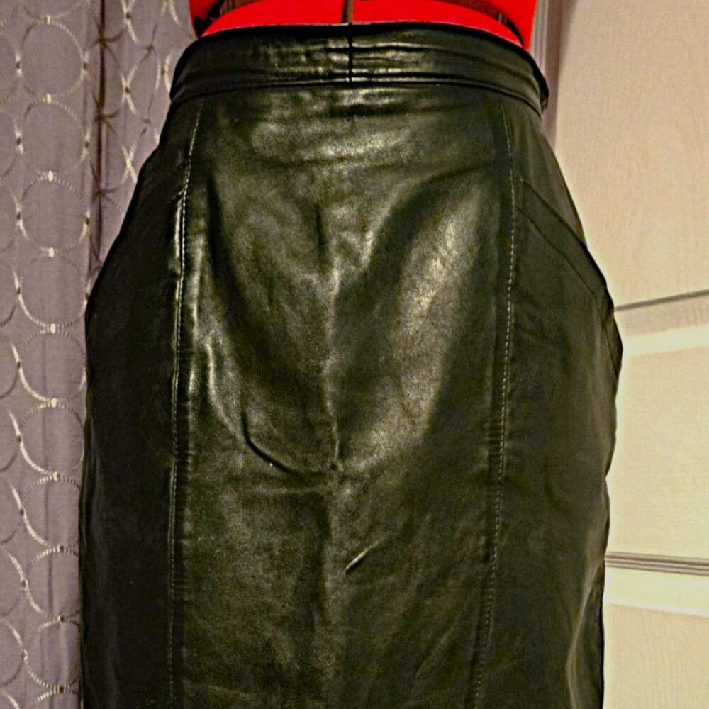 The Olde Hide House Black Leather Skirt - Size 14
